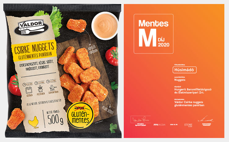 Mentes-M díjat nyert a VALDOR Csirke Nuggets Gluténmentes Panírban!