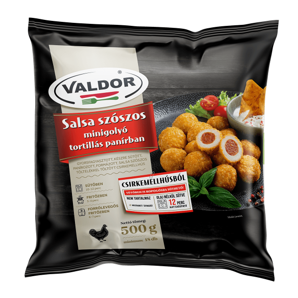 VALDOR Salsa szószos minigolyó tortillás panírban 